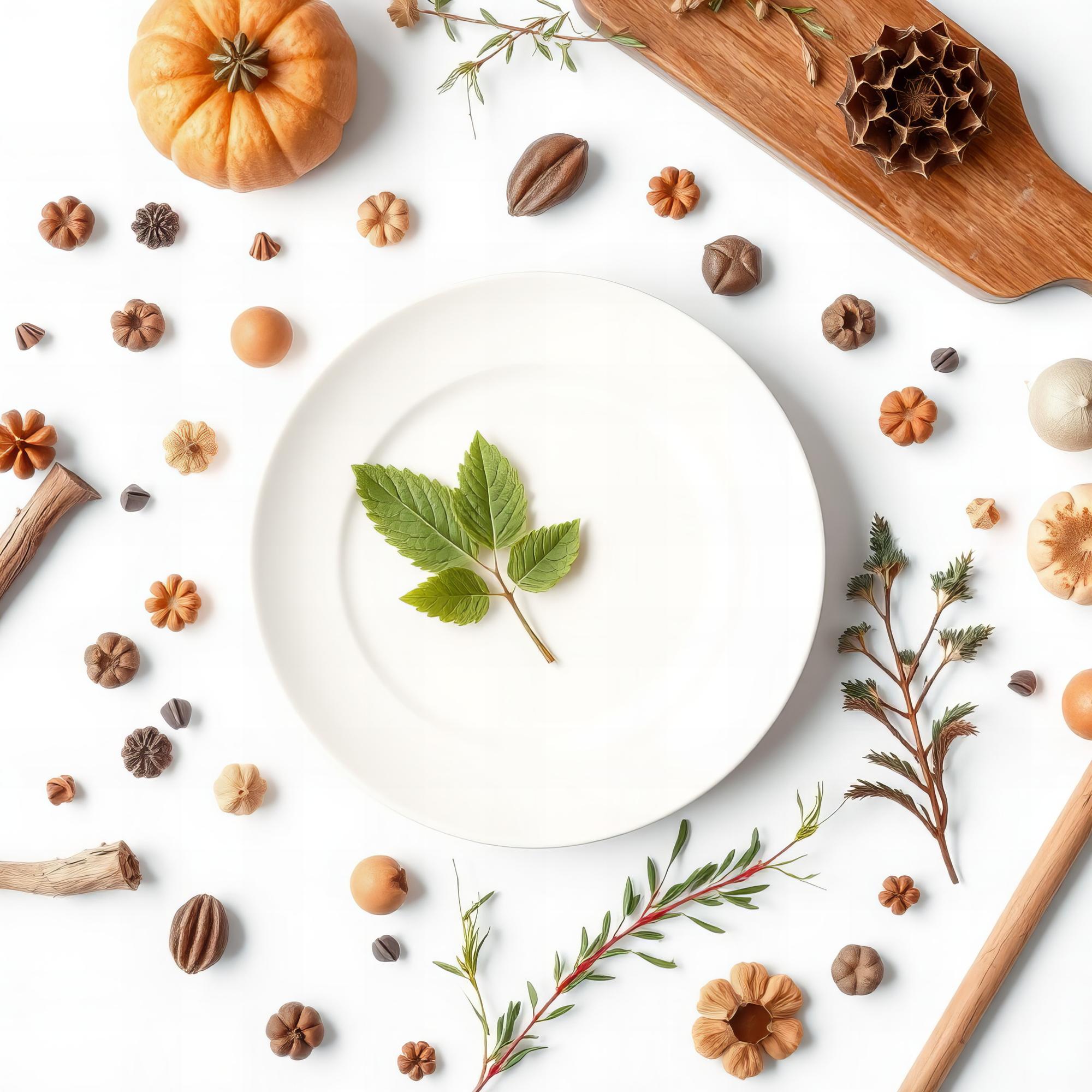 Plated seasonal dish on wooden table